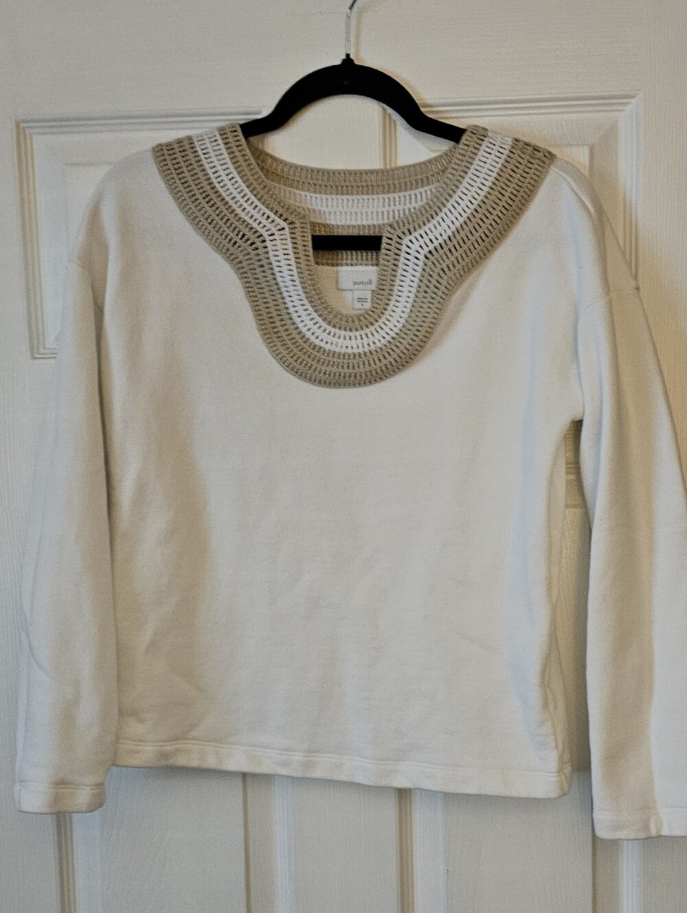 Pure Jill Sweater Trim Sweatshirt Size S